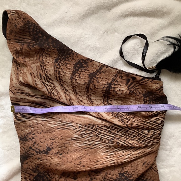 Frank Lyman animal print one shoulder midi dress. - Picture 6 of 8